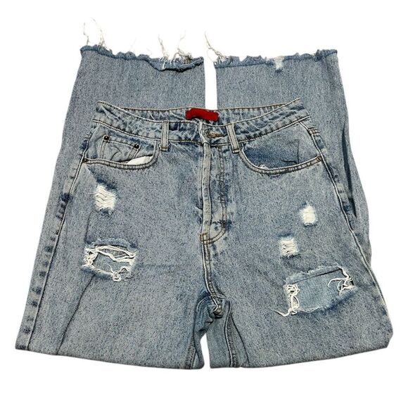 Signature 8 Distressed Blue Jeans Size Medium - Picture 2 of 5